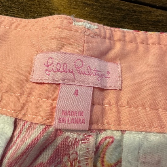 Lilly Pulitzer 2012 Callahan Lily Loves Hawaii Hotty Pink Orange Shell Shorts 4 - Picture 3 of 9
